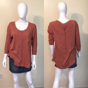 Saturday Sunday Anthropologie Burnt Orange Tunic/Top. Size M. P/3/A1526